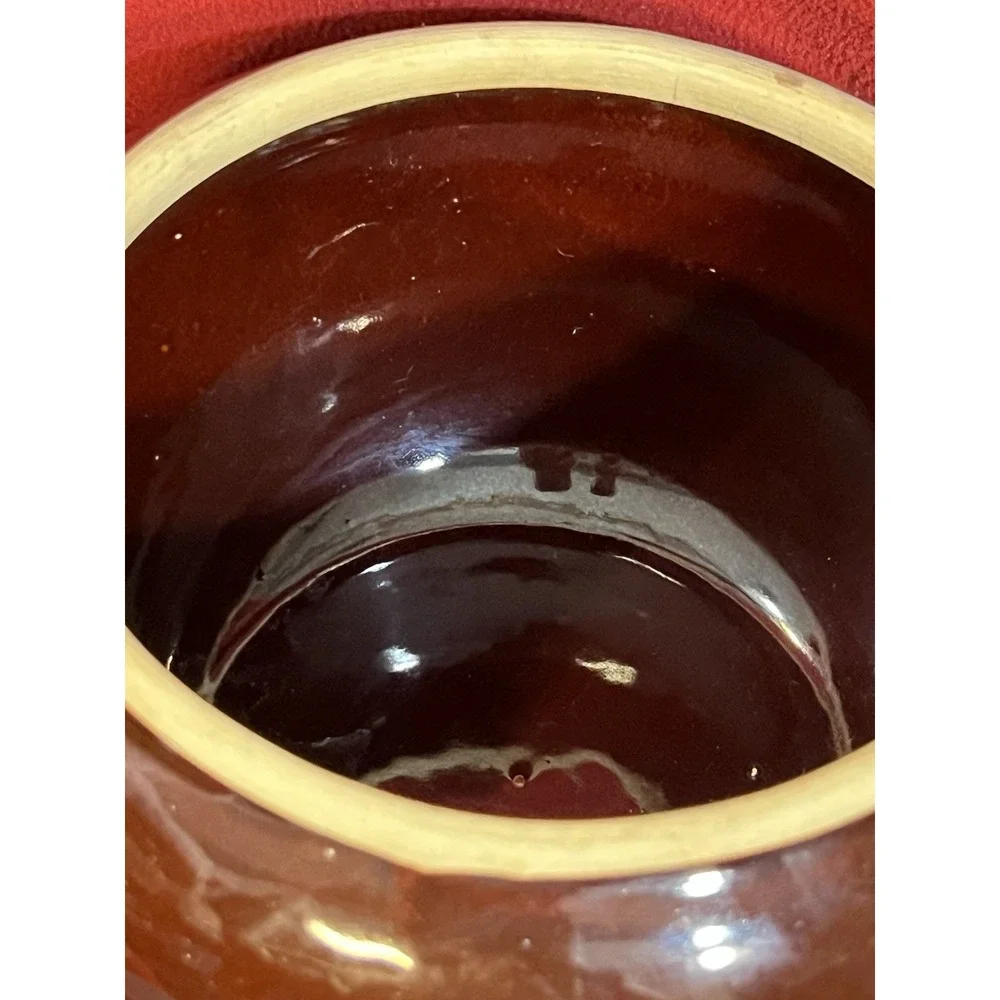 Vintage Ceramic Bean Pot With Lid & Handles Painted Floral Design‎ USA (2015)
